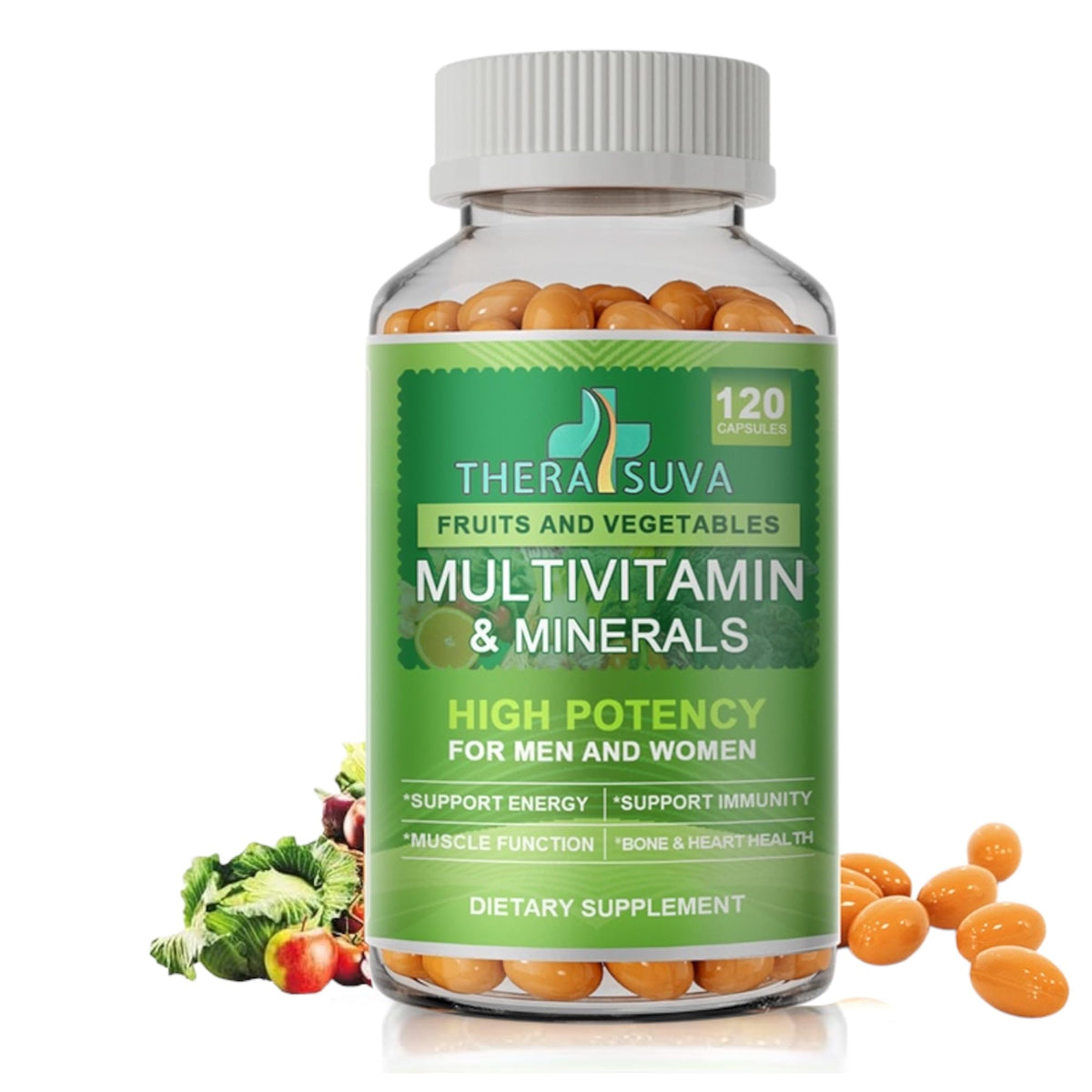 TheraSuva Multivitamin front view with packaging