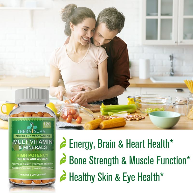 TheraSuva Multivitamin lifestyle scene with fruits