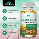 TheraSuva Omega 3-6-9 Vegan Supplement bottle with label