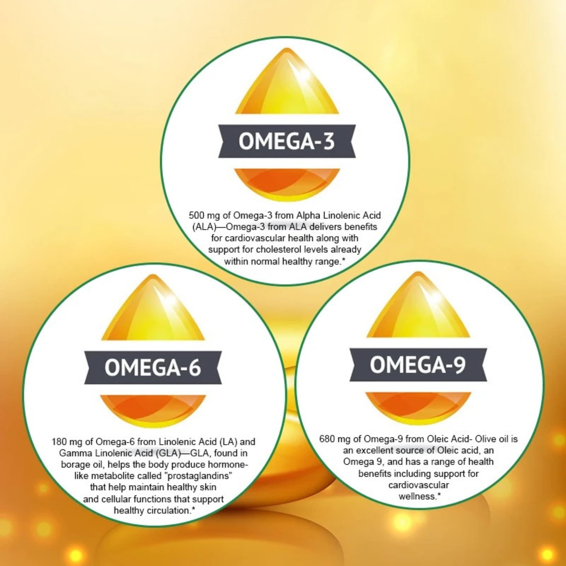 TheraSuva Omega 3-6-9 Vegan Supplement capsules on a wooden surface