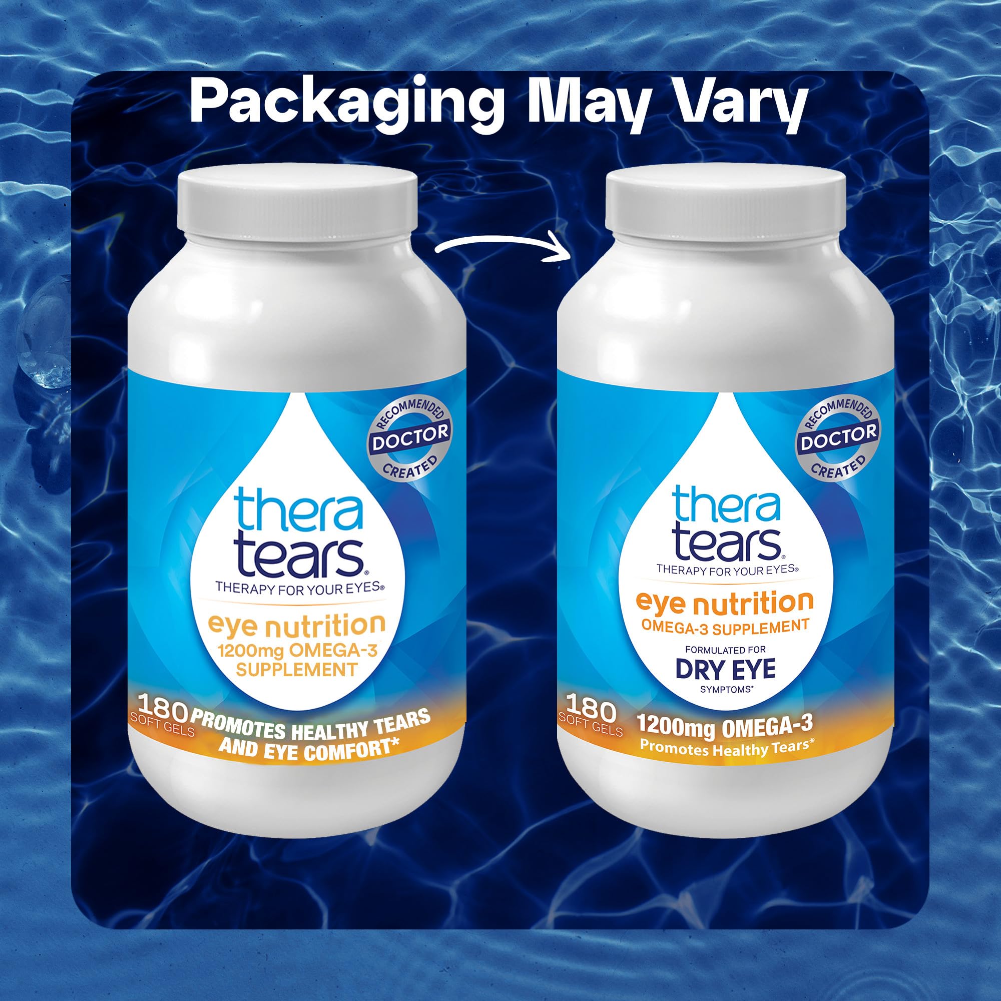 TheraTears Omega 3 Eye Nutrition Supplement 1200mg side view