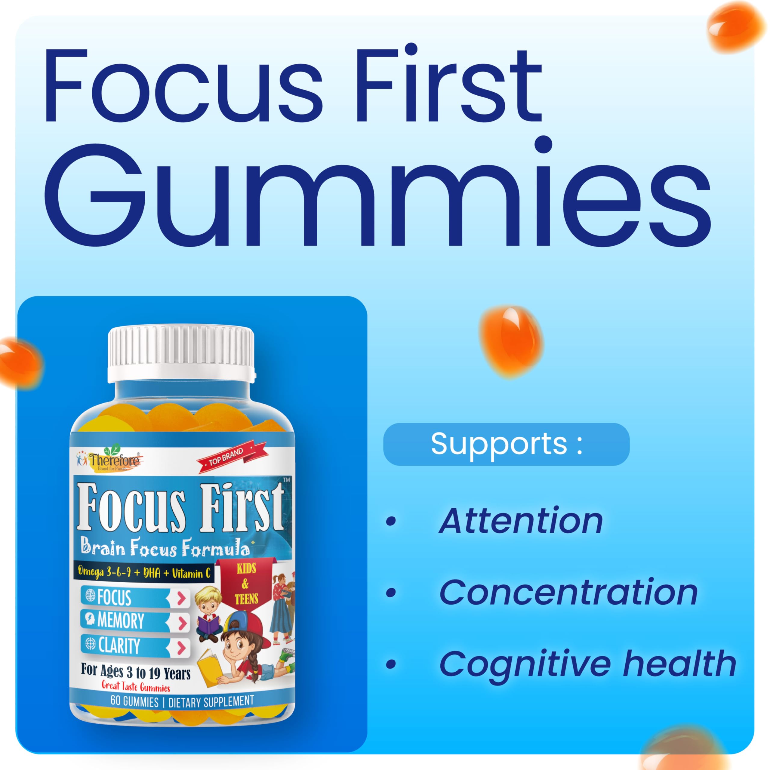 Therefore Kids Omega-3 Gummies back view packaging