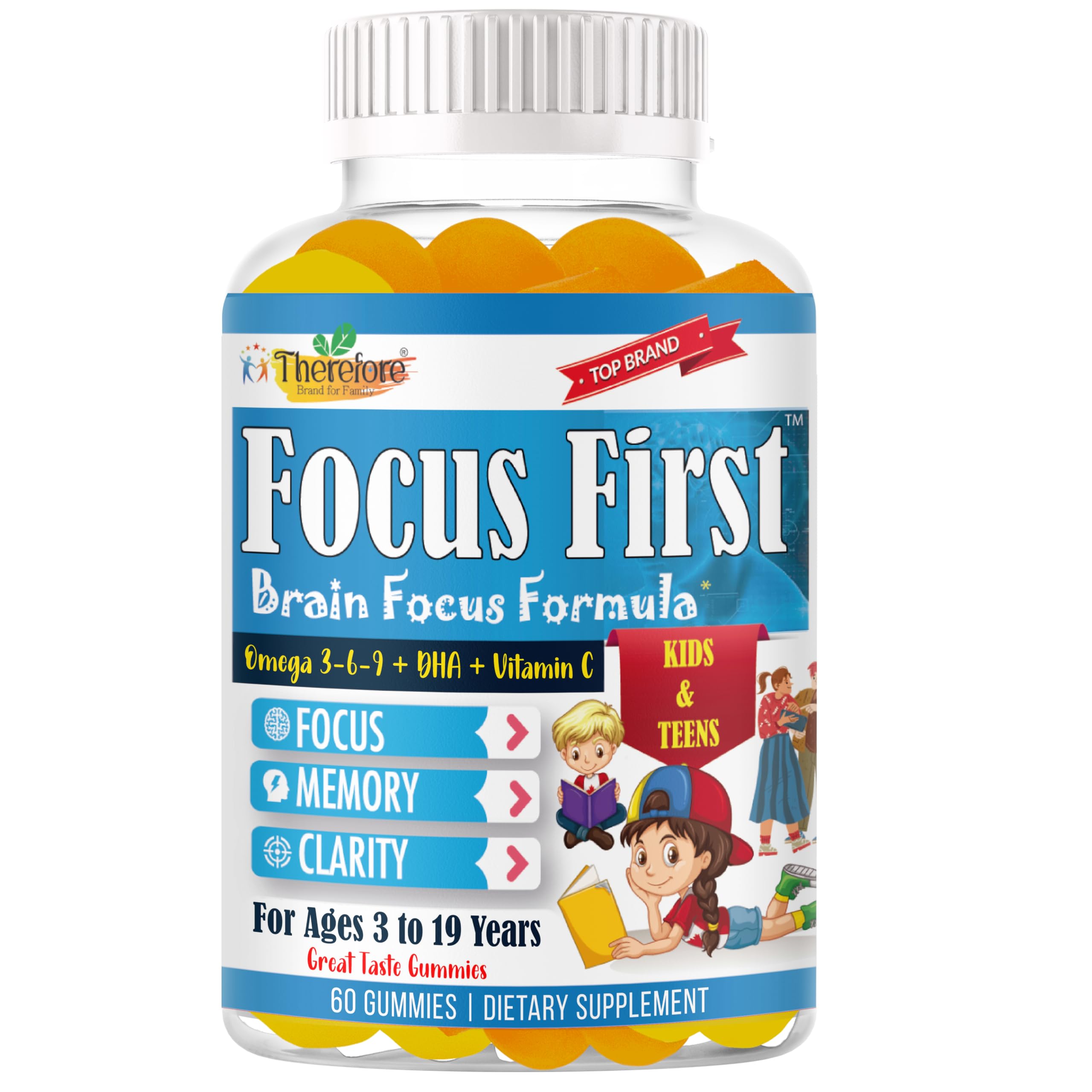 Therefore Kids Omega-3 Gummies front view packaging