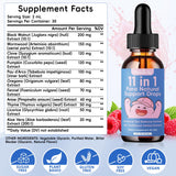 Theronika Aly Herbal daily Support Liquid 145g back view with ingredients
