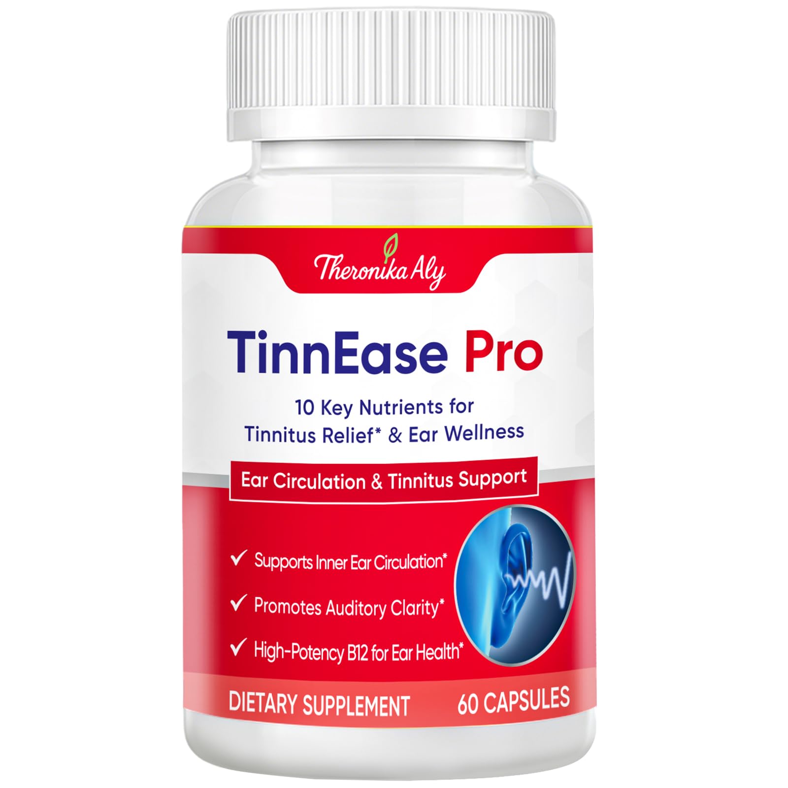 Theronika Aly Inner Ear Support Supplement bottle front view