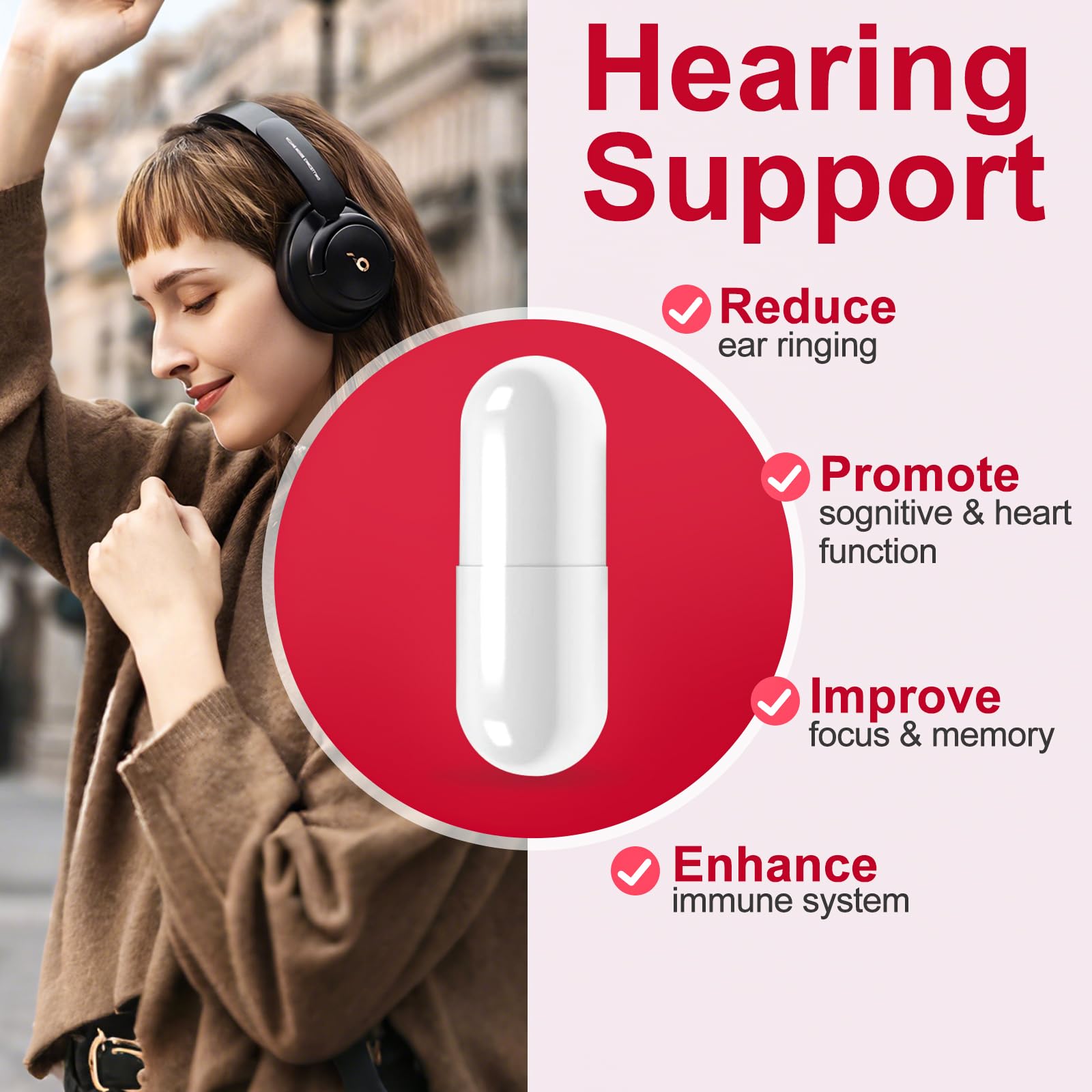 Theronika Aly Inner Ear Support Supplement capsules close-up