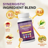 Theronika Aly Saffron Supplement bottle with label details