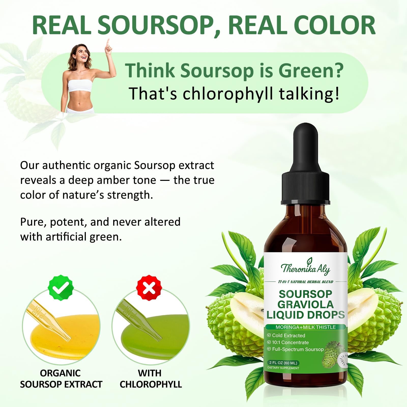 Theronika Aly Soursop Bitters Liquid in a lifestyle setting
