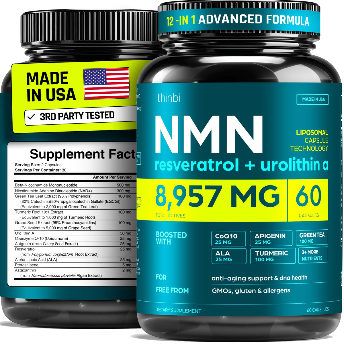 Thinbi NMN Supplement 60 Capsules front view