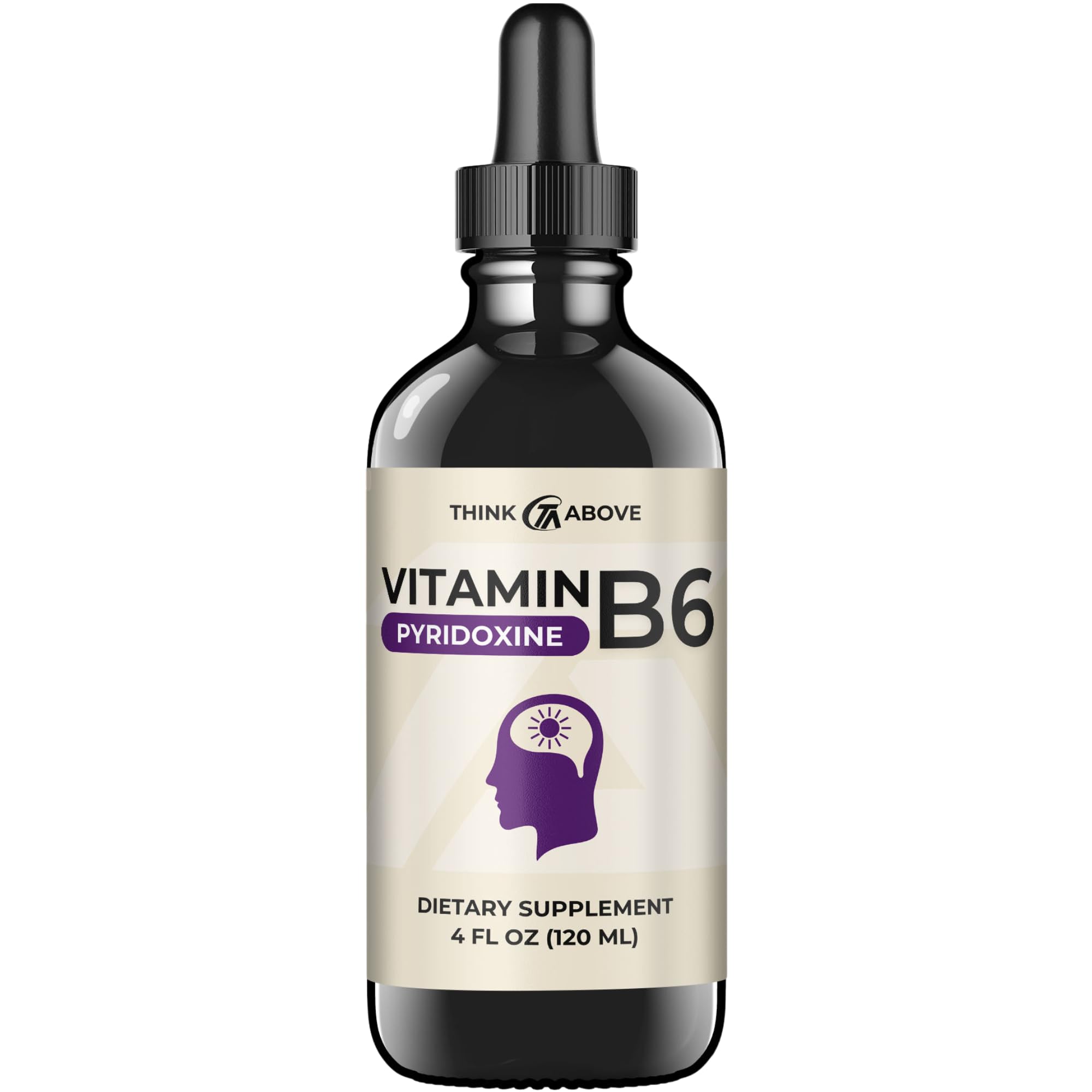 Think Above B6 Liquid Vitamin front view in glass container