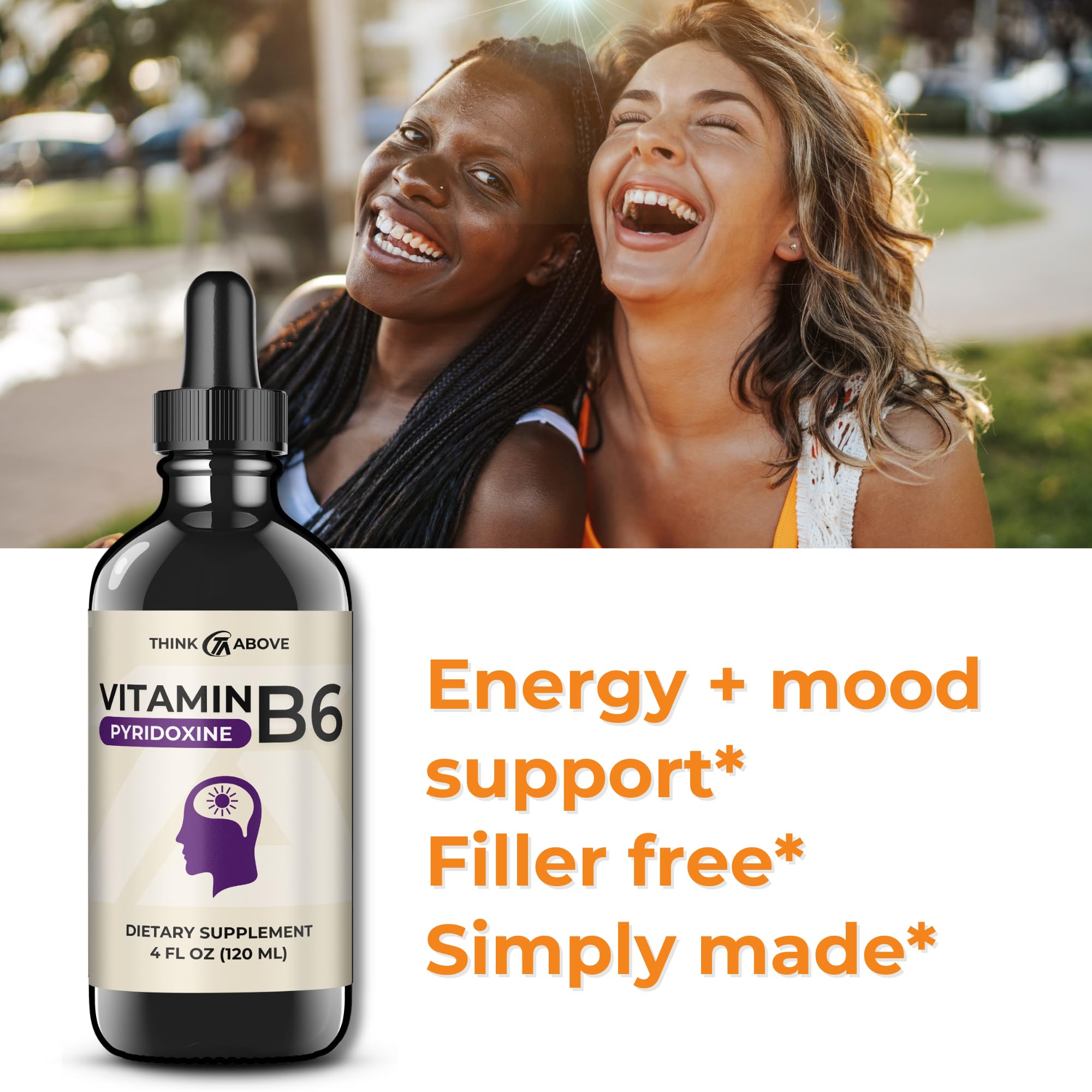 Think Above B6 Liquid Vitamin side view with label