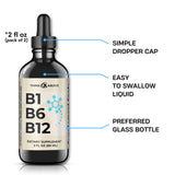 Think Above Liquid B1 B6 B12 Vitamins 2500mcg glass container with dropper
