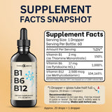 Think Above Liquid B12 Vitamins 2 oz bottle with dosage instructions