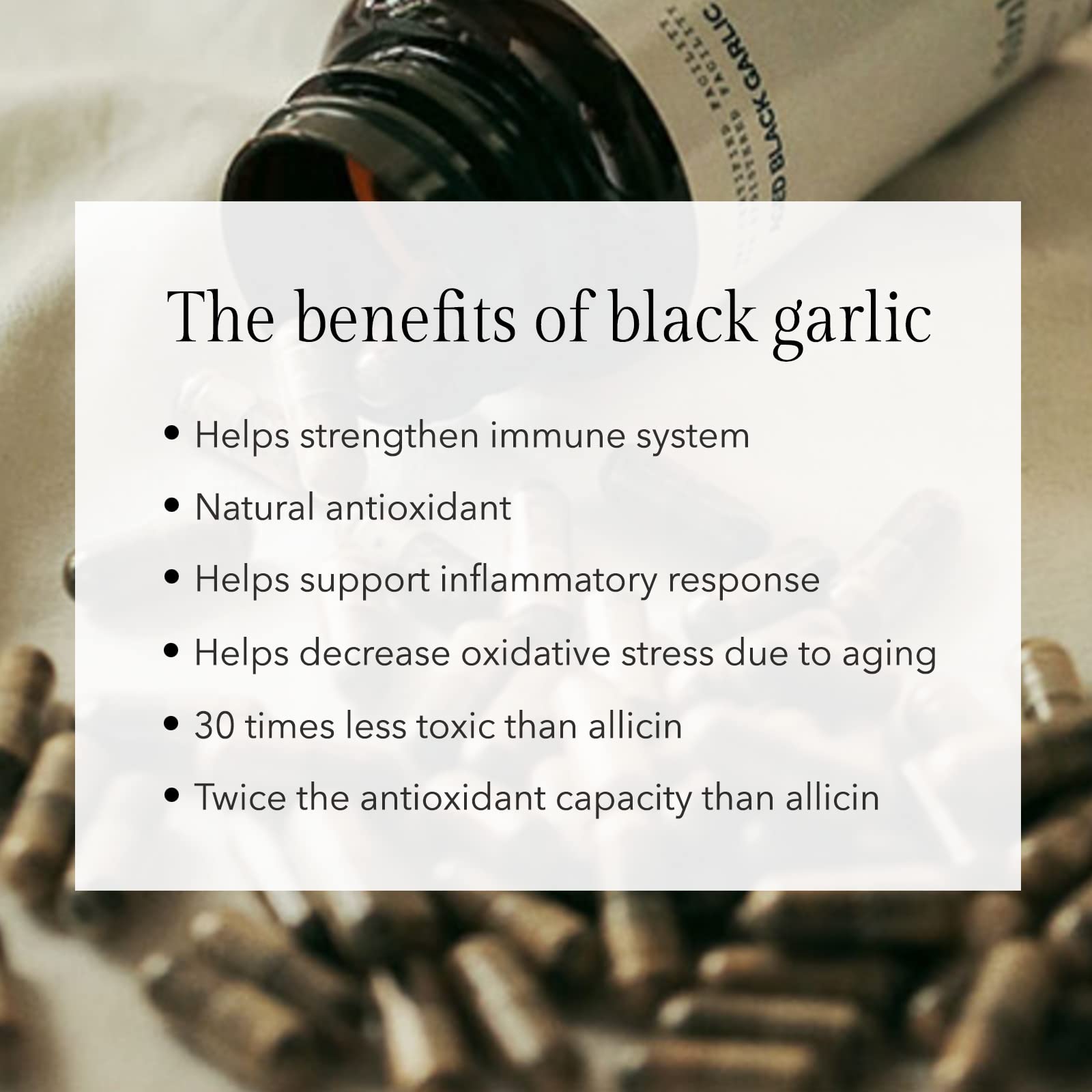 Think Remedy Aged Black Garlic Powder Capsules side view