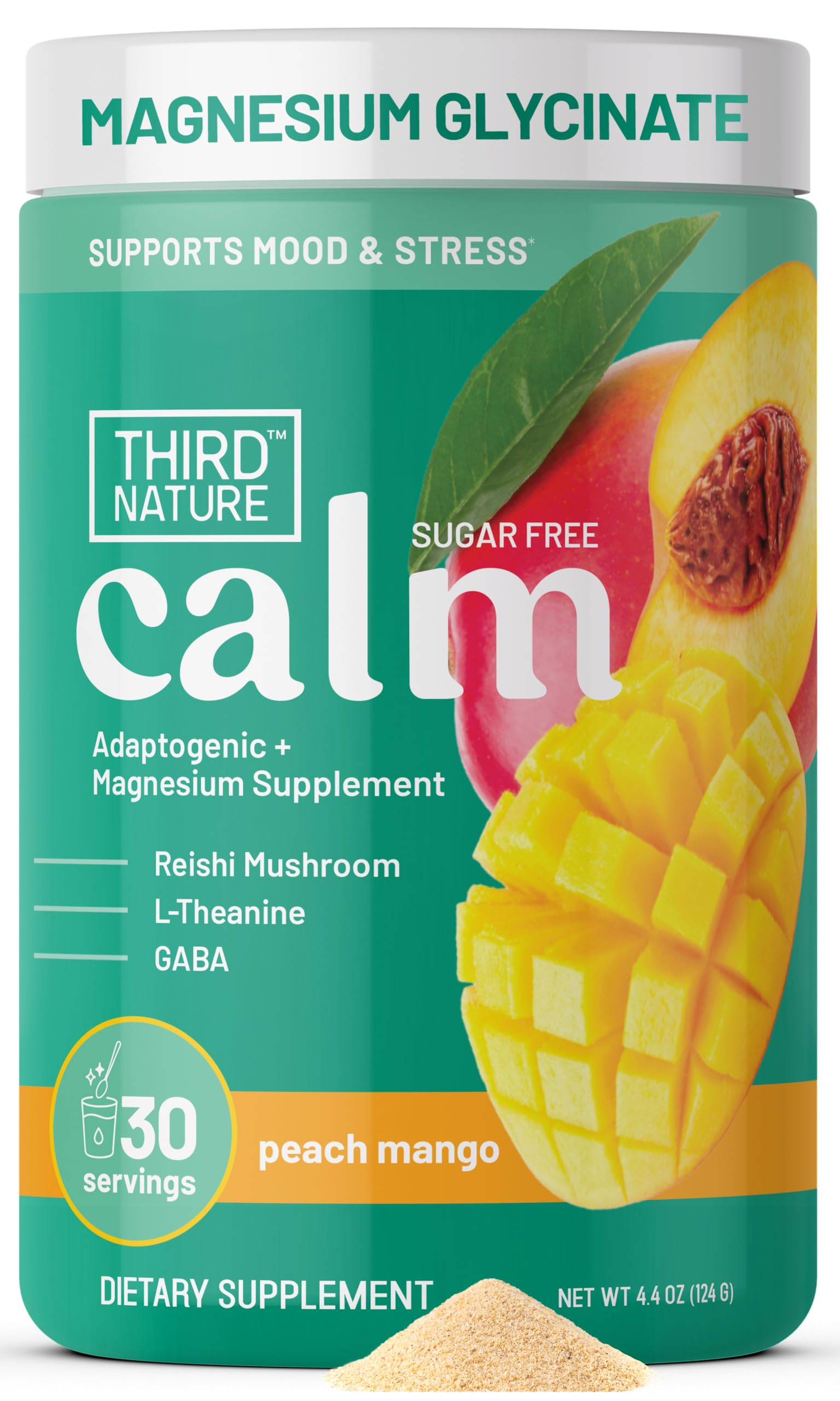 Third Nature Calm Drink Powder Peach Mango jar front view