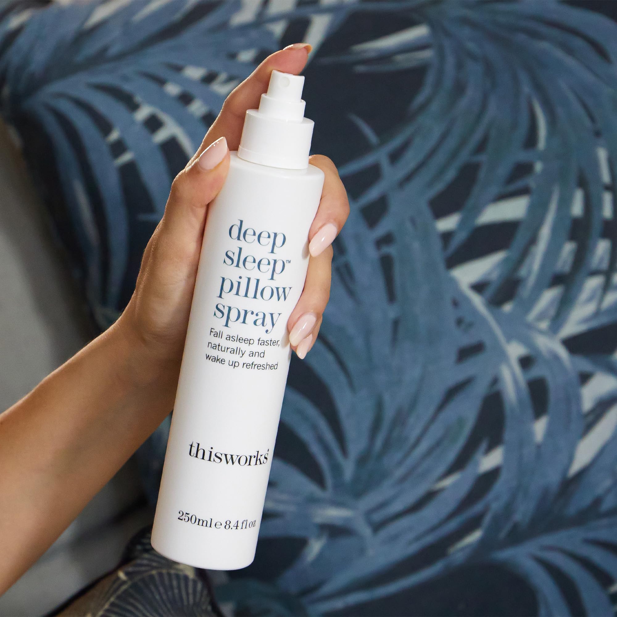 THISWORKS Deep Sleep Lavender Pillow Spray 8.4 fl oz with lavender flowers
