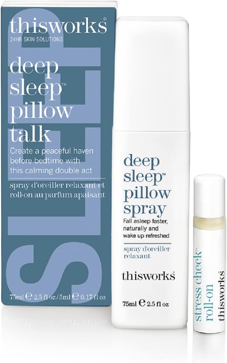 THISWORKS Sleep Duo Set including Deep Sleep Pillow Spray and Stress Check Roll-On