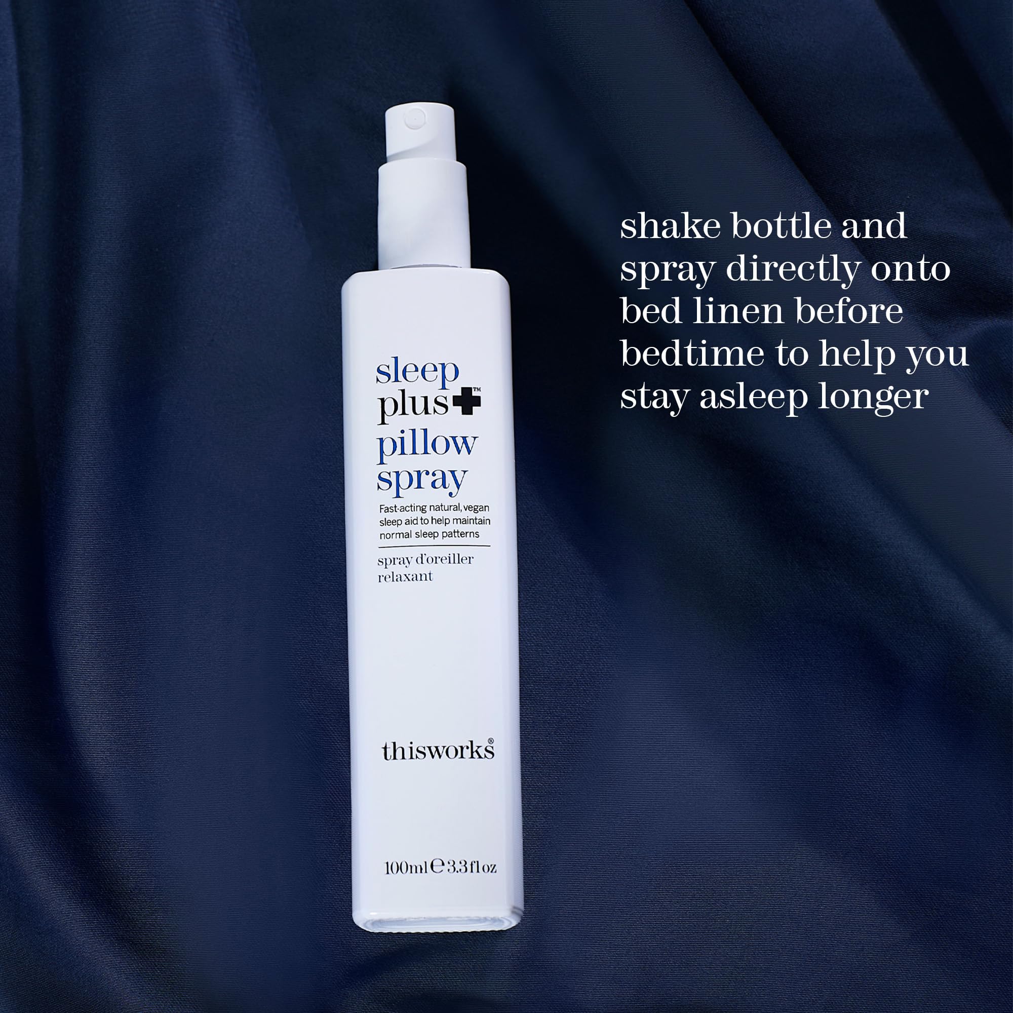 THISWORKS Sleep Spray 75ml bottle on a bedside table