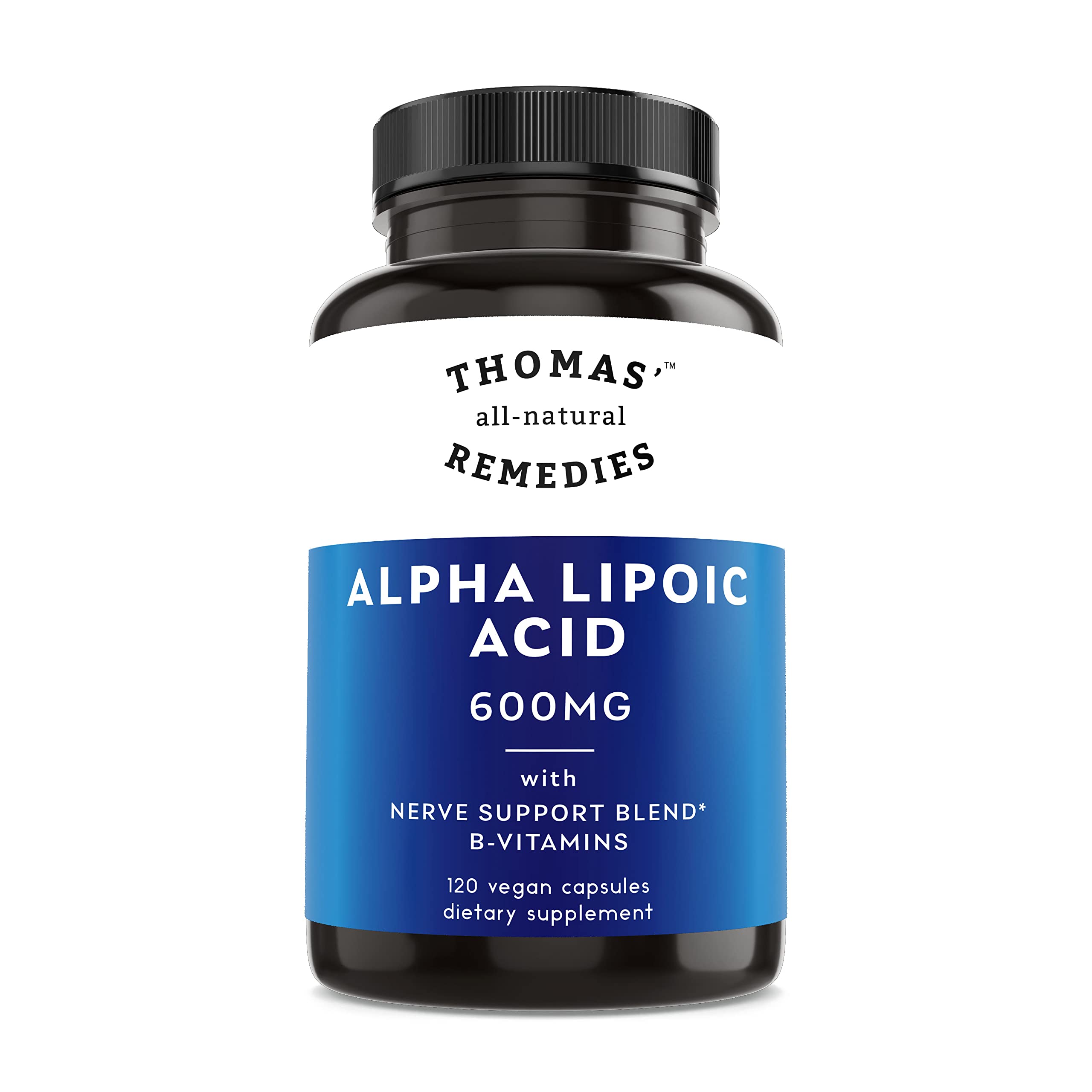Thomas' all-natural Remedies Alpha Lipoic Acid capsules in a lifestyle setting