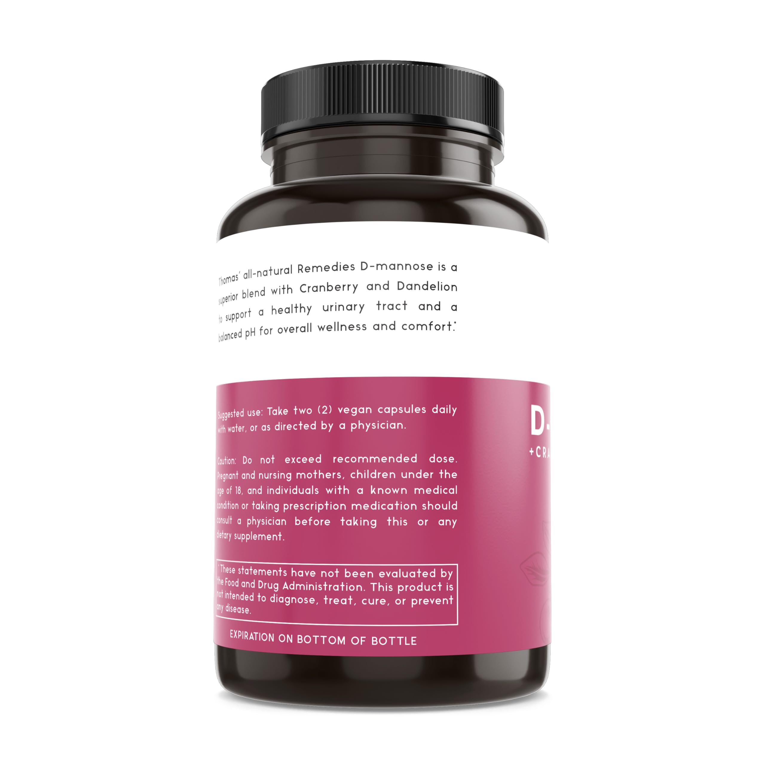 Thomas' all-natural Remedies Cranberry Supplement packaging details