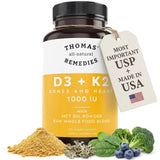 Thomas' all-natural Remedies D3 + K2 with MCT Oil side view