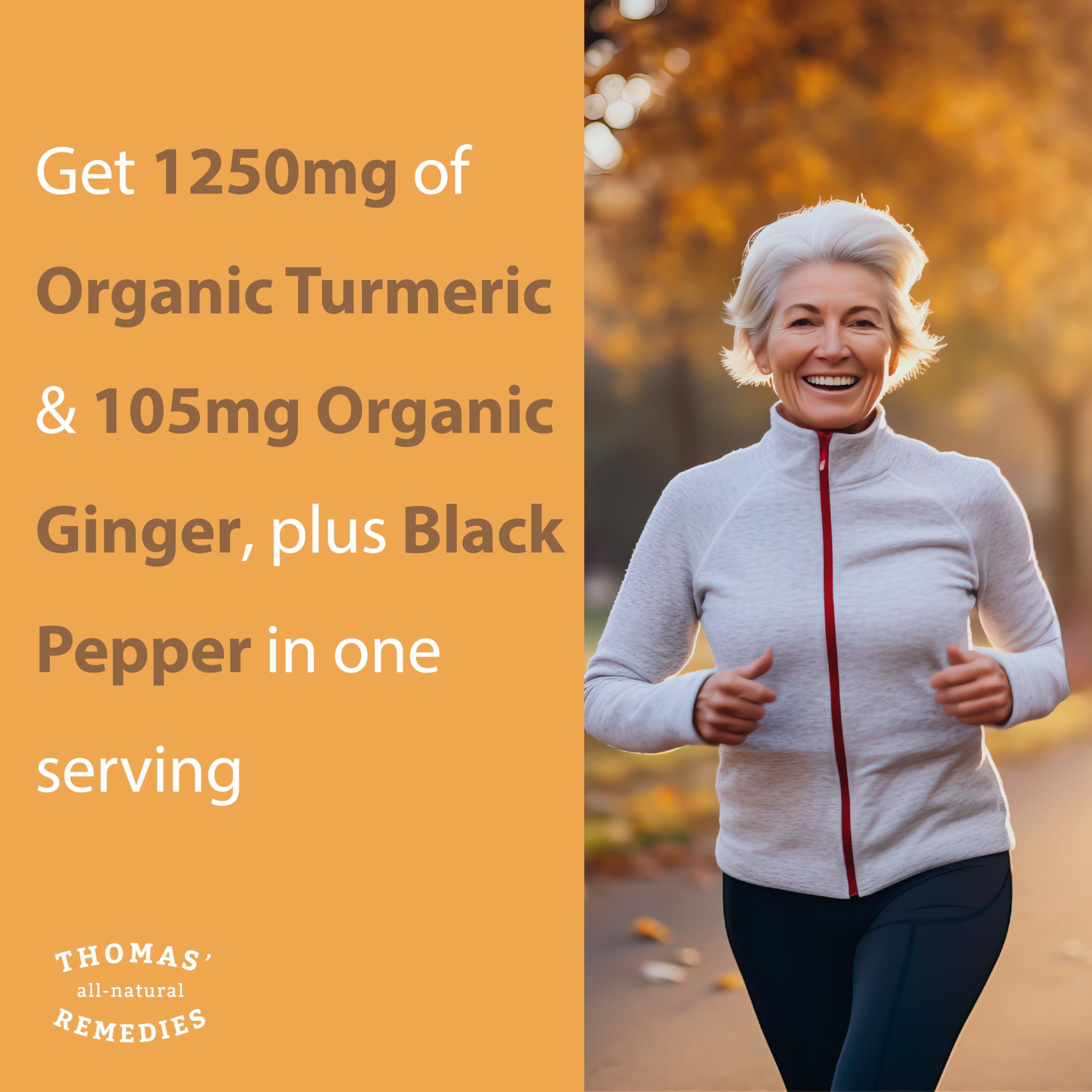 Thomas' all-natural Remedies Turmeric Ginger Supplement packaging