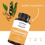 Thomas' all-natural Remedies Turmeric Ginger Supplement side view