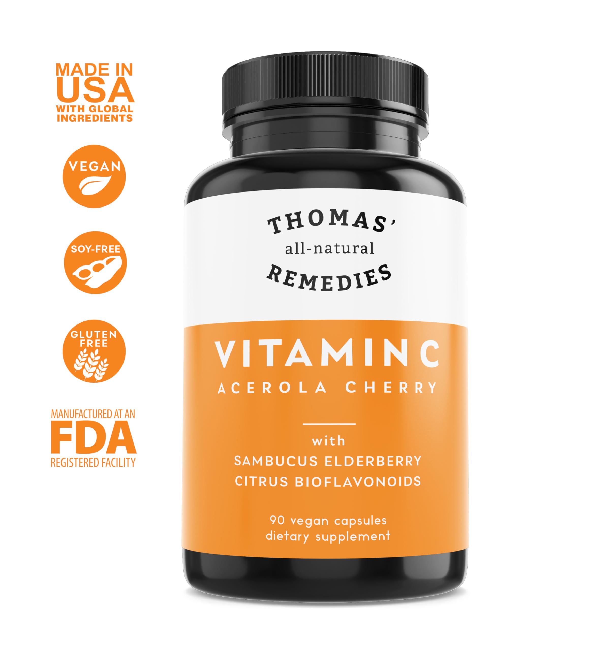 Thomas' Elderberry Vitamin C Capsules with organic ingredients