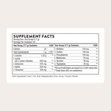 THORNE BCAAs Powder 200g side view showing nutritional information