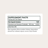 THORNE Chromium Picolinate 500 mcg supplement side view