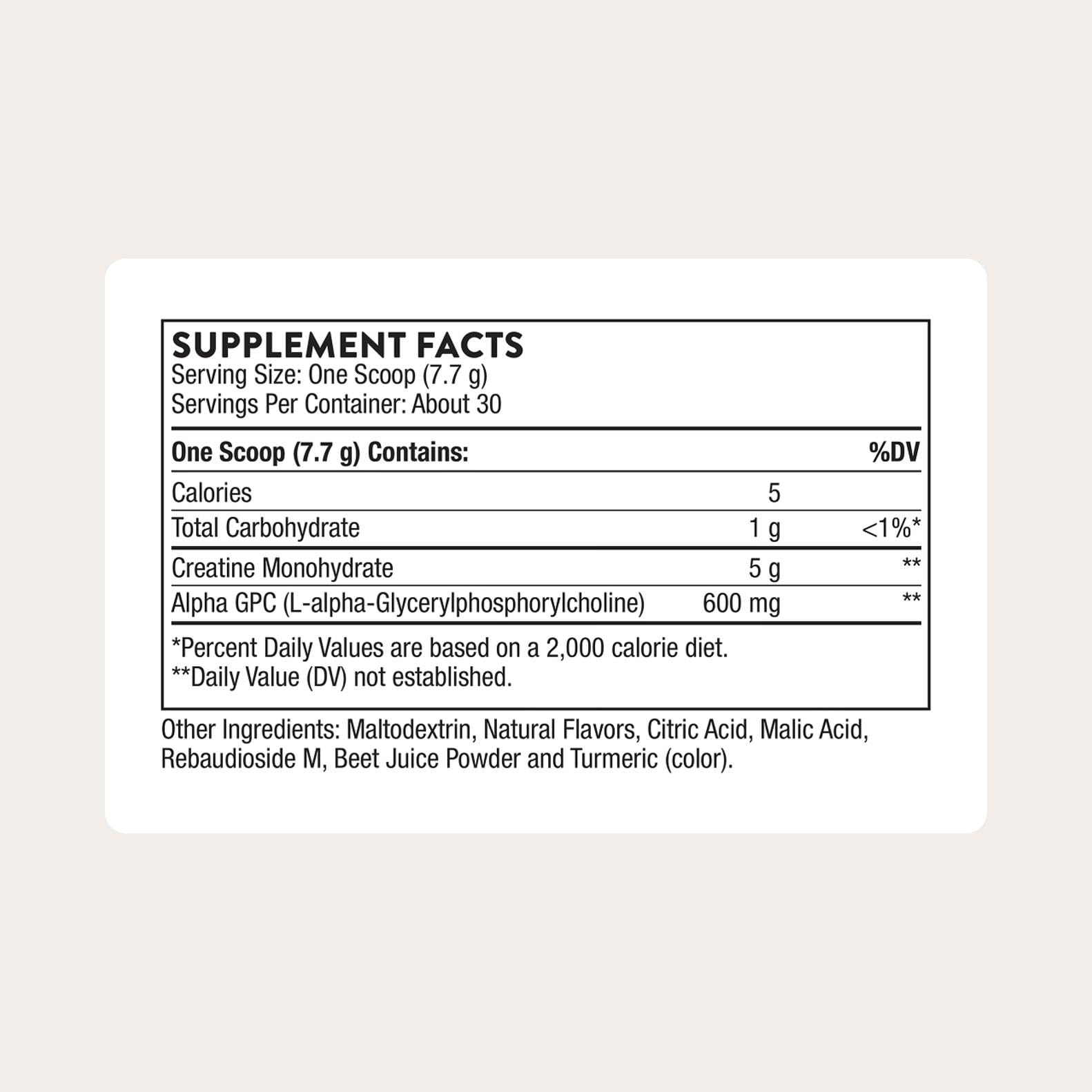 THORNE Creatine Monohydrate 299g side view