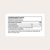 THORNE Creatine Monohydrate 372g back view with nutritional information