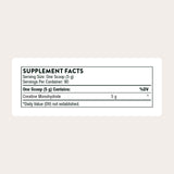 THORNE Creatine Monohydrate Powder 454g back view with nutritional information