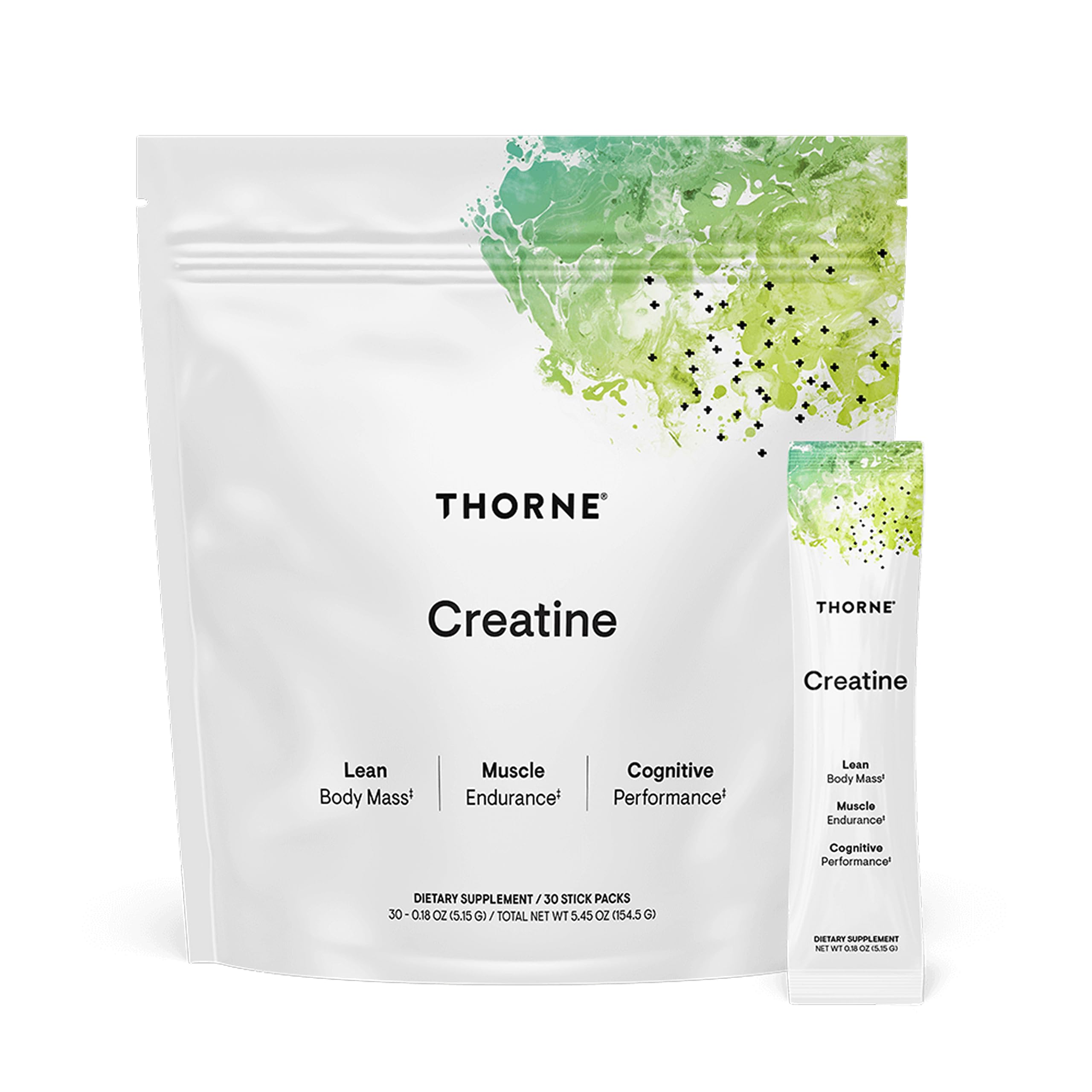 THORNE Creatine Monohydrate Powder stick pack front view