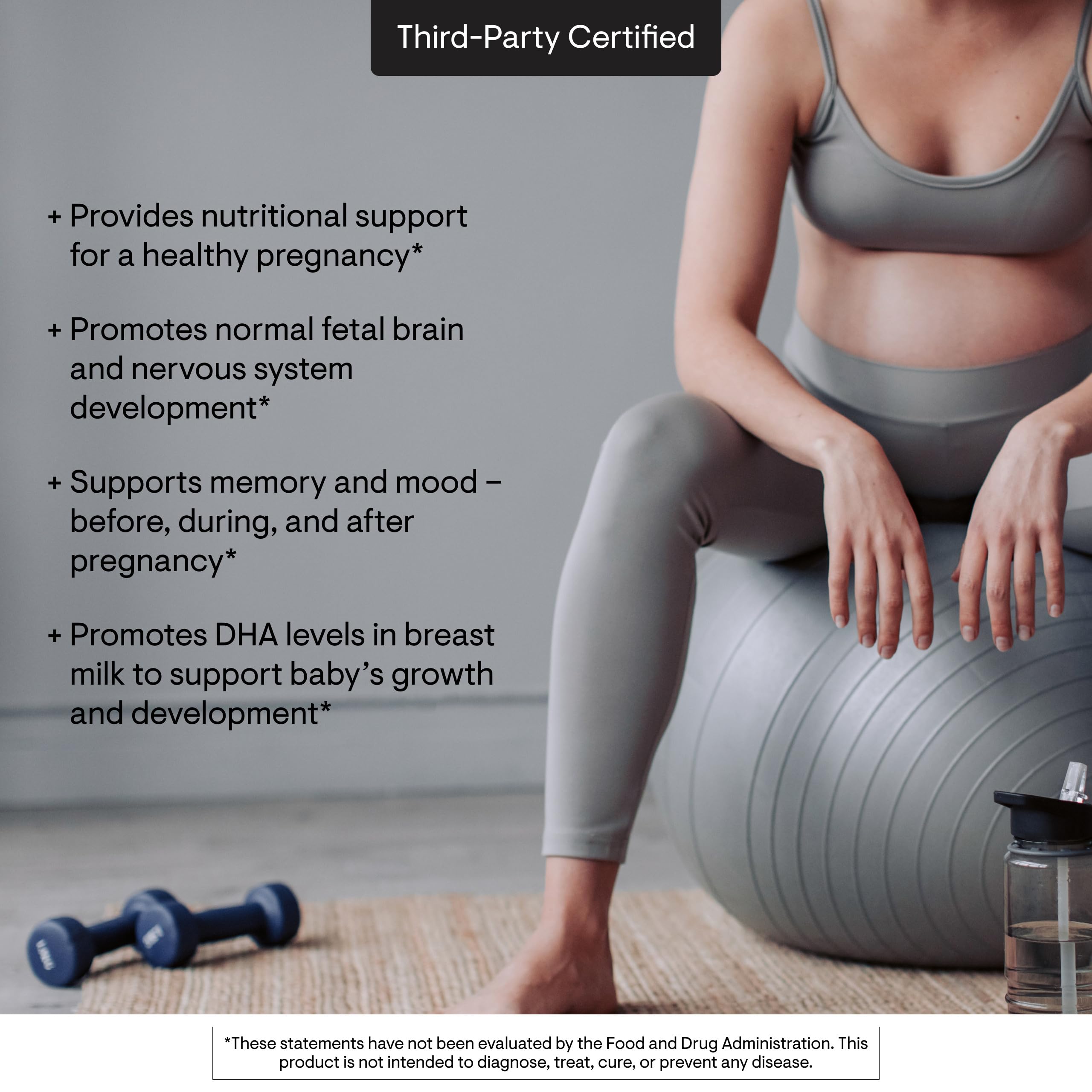 THORNE DHA Omega-3 Supplement 650mg gelcaps with mint leaves