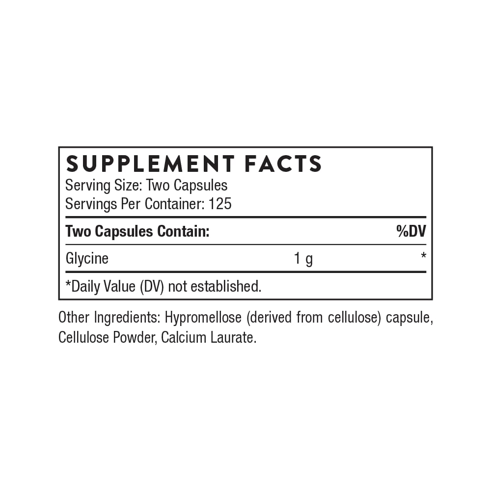 THORNE Glycine Supplement bottle with label
