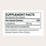 THORNE L-Glutamine 500mg Capsules back view