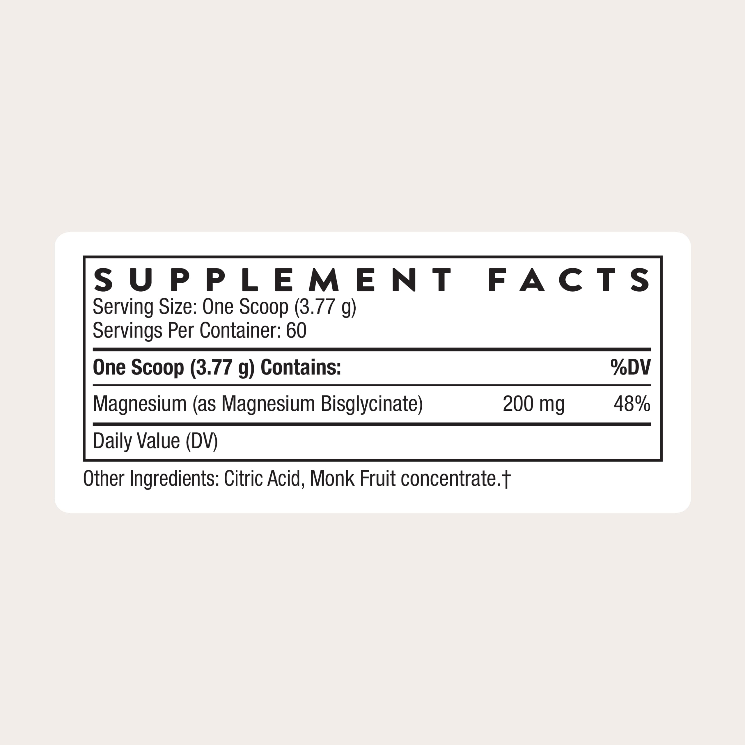 THORNE Magnesium Bisglycinate Powder 200mg packaging