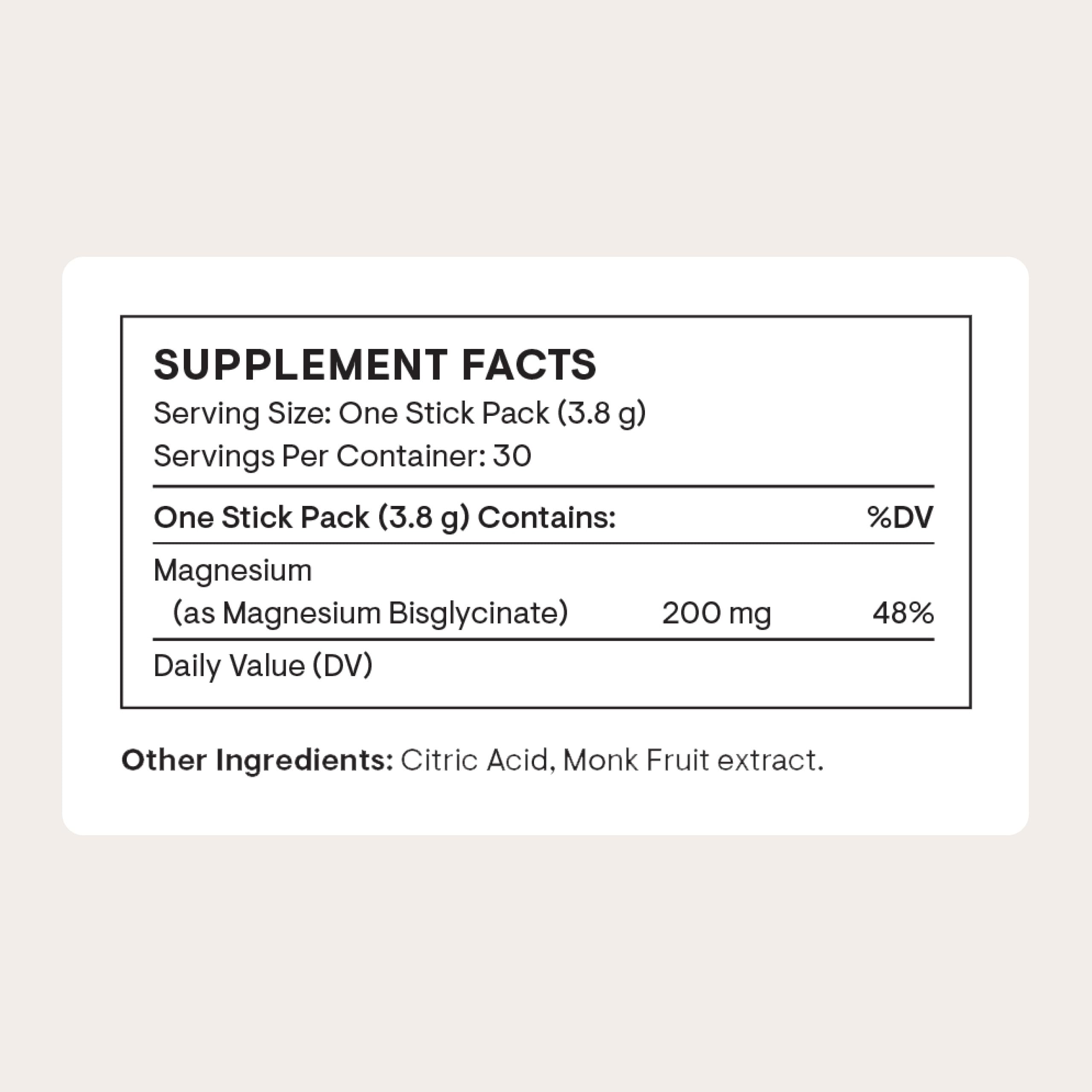 THORNE Magnesium Bisglycinate supplement side view