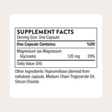 THORNE Magnesium Glycinate 120mg supplement side view