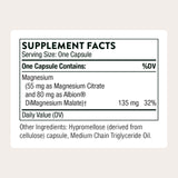THORNE Magnesium Supplement 135mg side view
