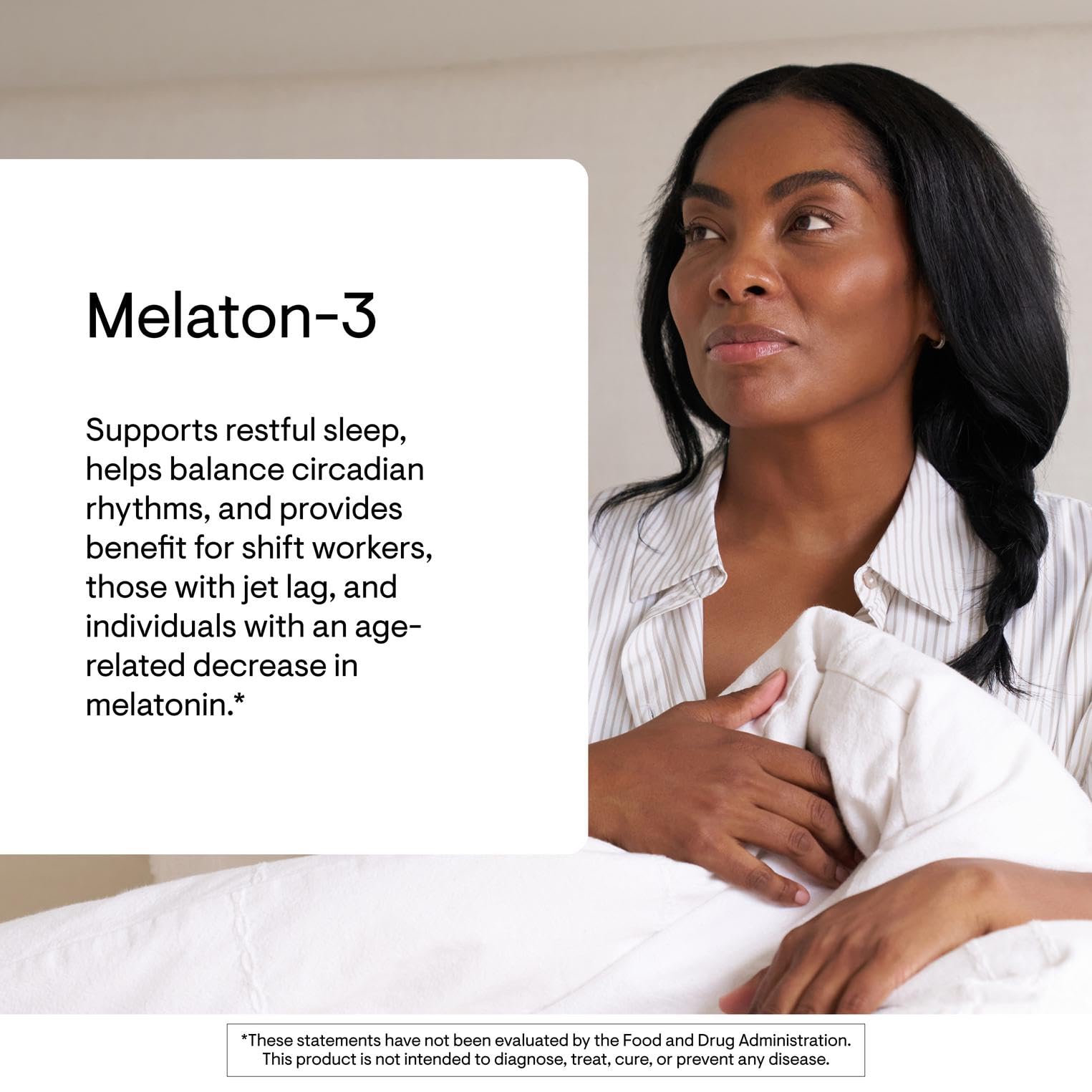 THORNE Melaton-3 3 mg Melatonin Supplement side view of capsule bottle