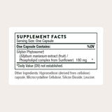 THORNE Milk Thistle Supplement 180mg Silybin Phytosome capsule side view