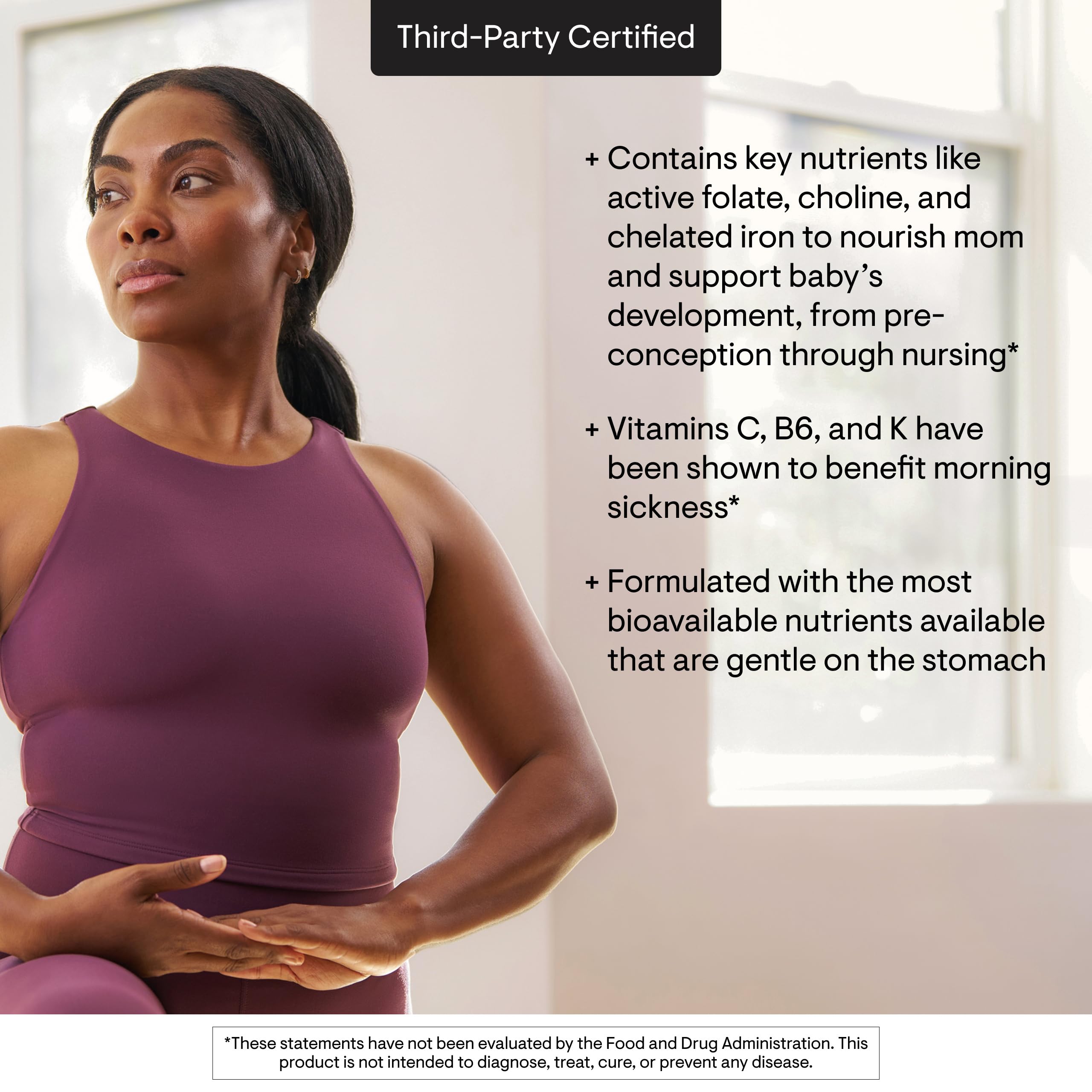 THORNE Prenatal Vitamins 90 Capsules on a wooden table
