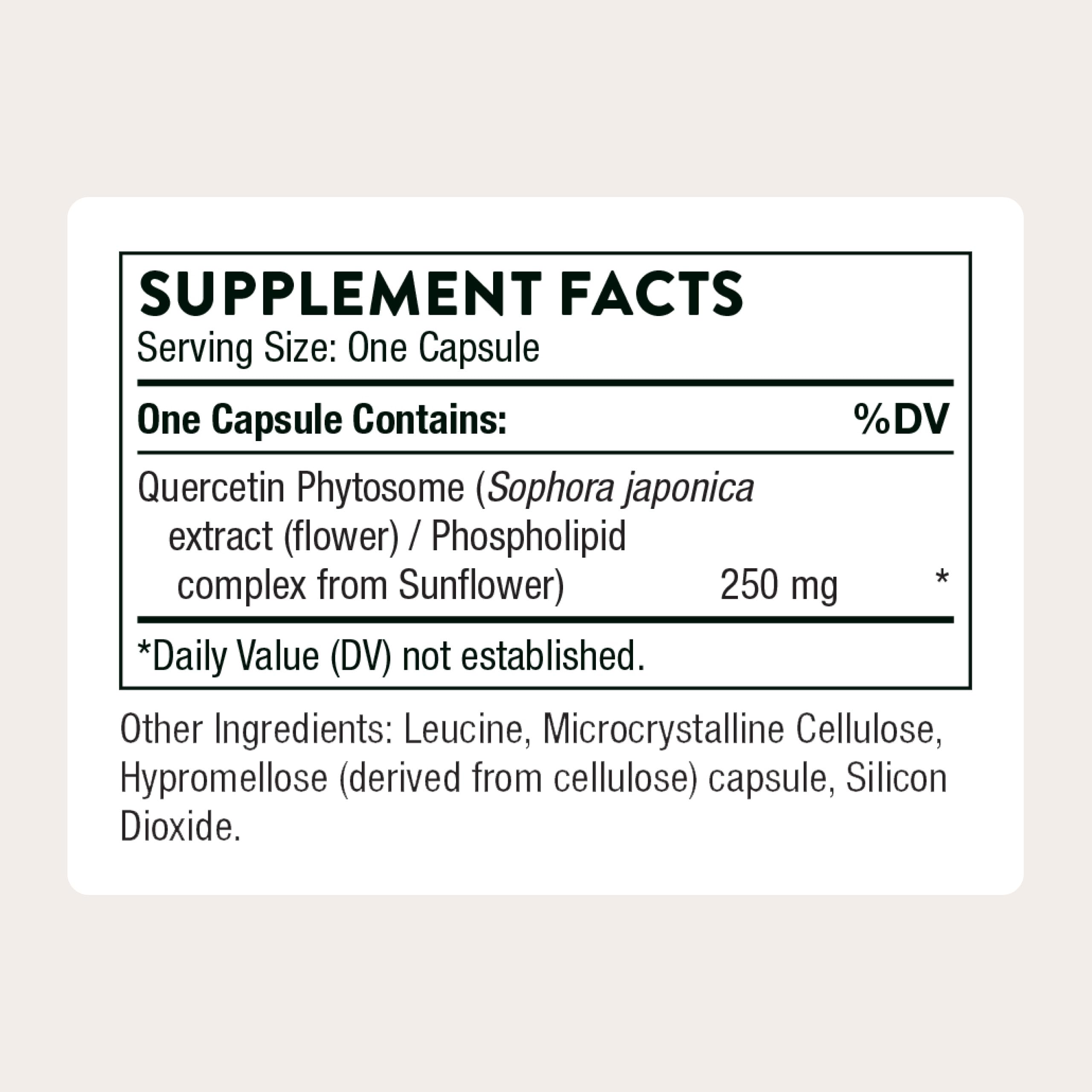 THORNE Quercetin Phytosome 250mg Capsules packaging