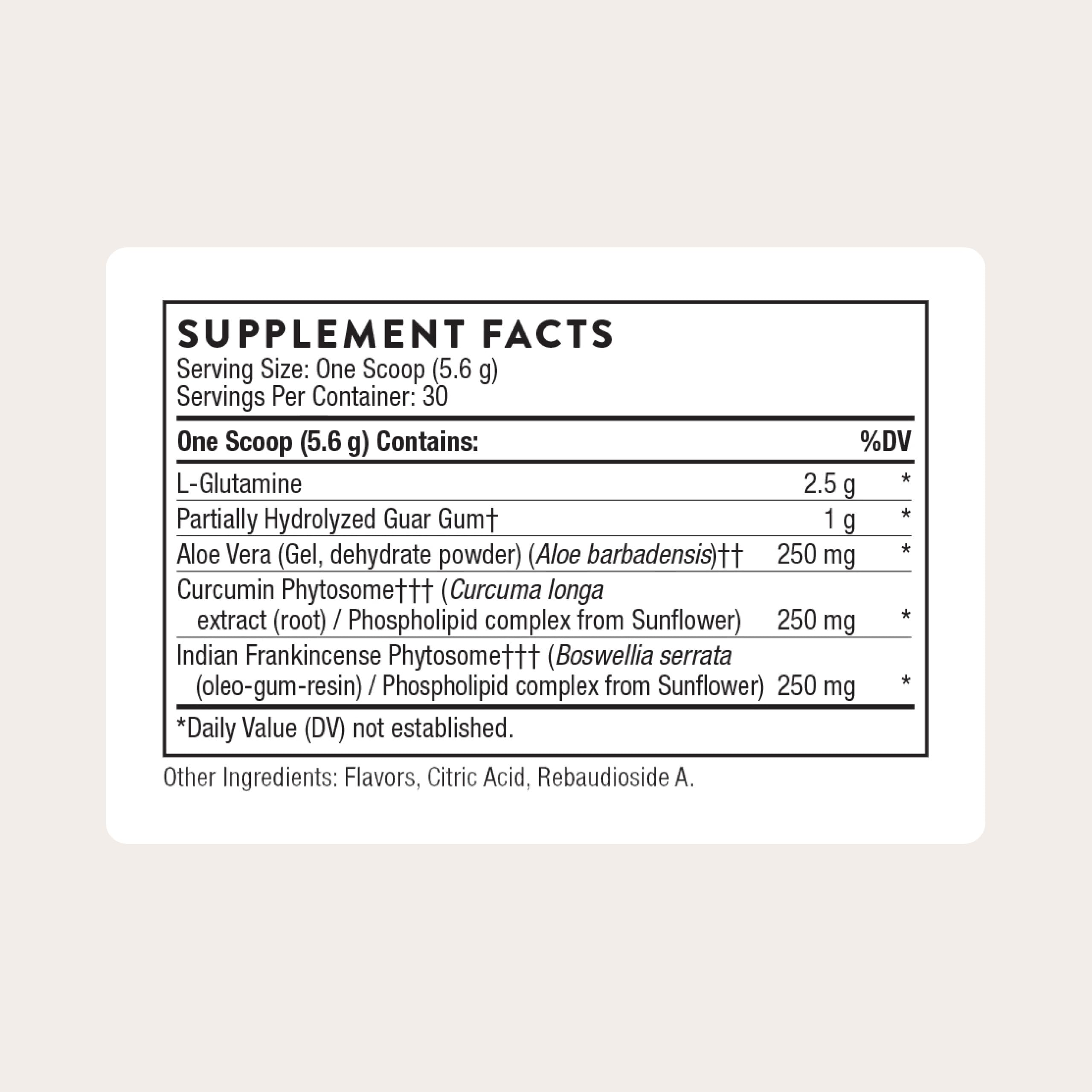 THORNE supplement packaging side view