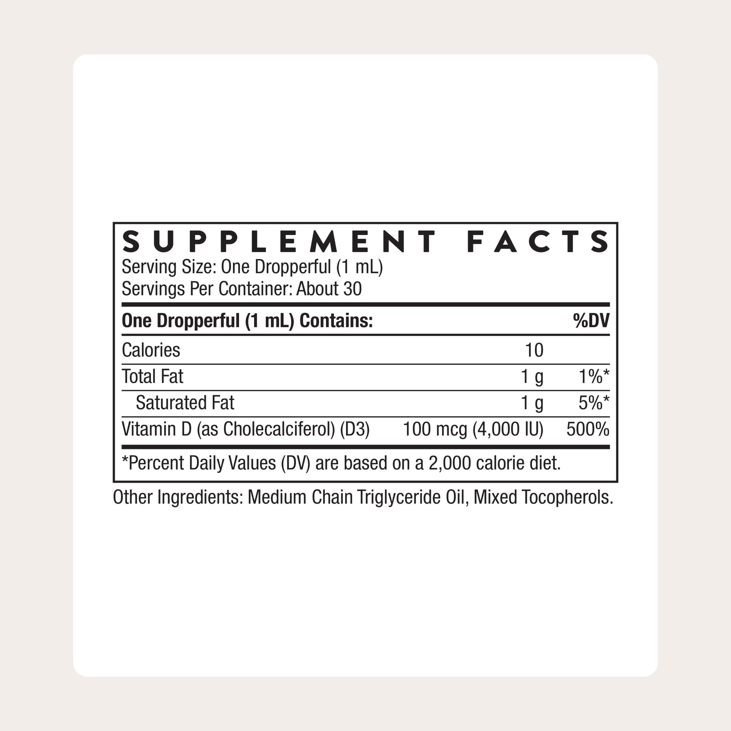 THORNE Vegan Vitamin D3 Liquid Supplement dropper top