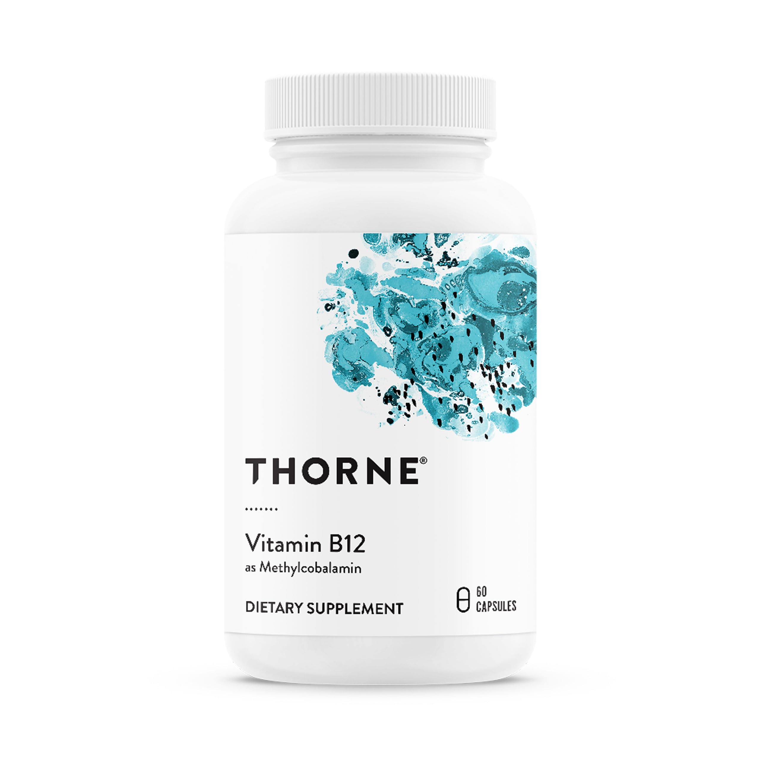 THORNE Vitamin B12 1mg Methylcobalamin Capsules front view