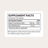 THORNE Vitamin C Capsules side view with dosage details