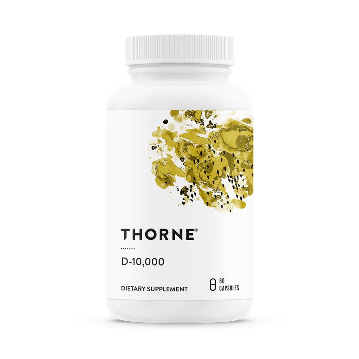 THORNE Vitamin D3 10,000 IU capsules front view